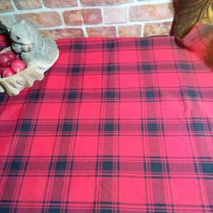 Fabric Tablecloth Linen Holiday Farmhouse Plaid Checkered Rectangle Gingham BIG